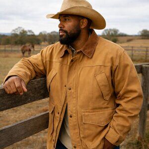 NWT Golden Fleece I. Spiewak USA Canvas Ranch Jacket 3X Corduroy Collar